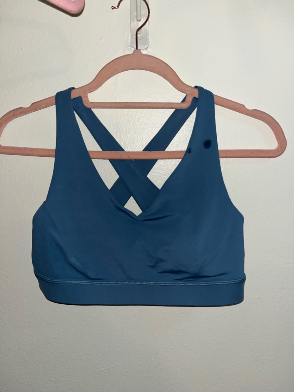 Lululemon Energy Bra Blue Size 8 Medium Support Cross Back Yoga Gym